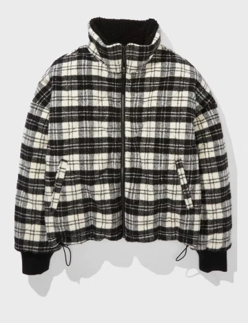 Geaca Revesibila American Eagle, negru/crem