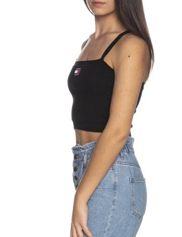 Top Tommy Jeans, negru