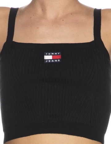 Top Tommy Jeans, negru