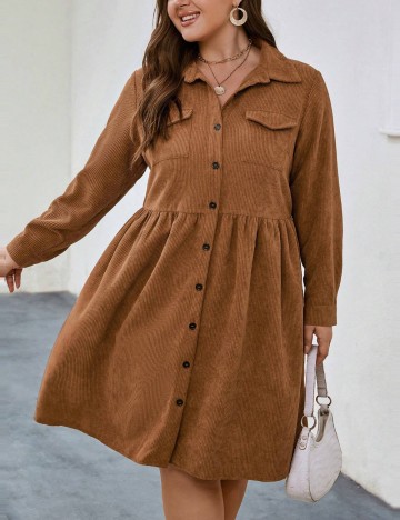 Rochie scurta SHEIN CURVE, maro