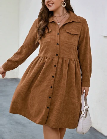 Rochie scurta SHEIN CURVE, maro