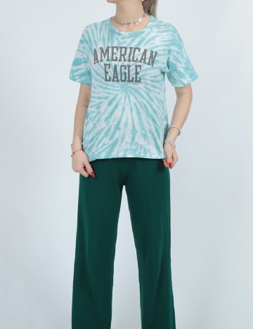 
						Tricou Oversize American Eagle, turcoaz