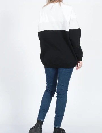 Bluza Oversize American Eagle, alb/negru Negru