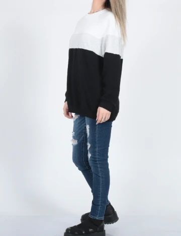 Bluza Oversize American Eagle, alb/negru Negru