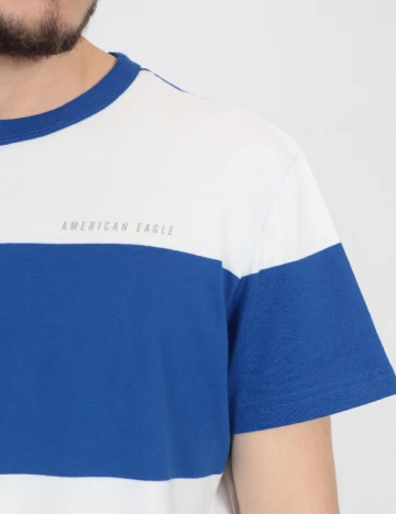 Tricou American Eagle, alb/albastru