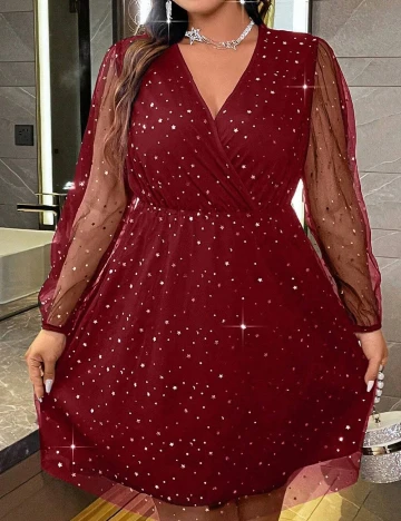 Rochie scurta SHEIN CURVE, rosu