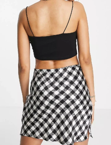 Fusta Top Shop, alb/negru