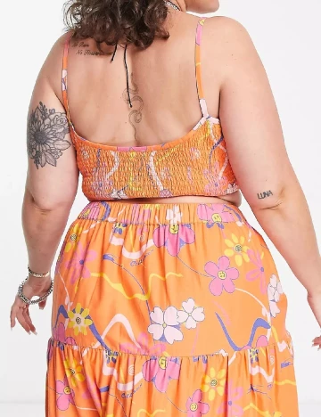 Top Collusion Plus Size, portocaliu