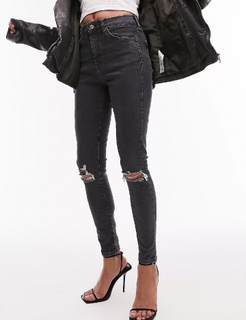
						Blugi Top Shop, gri inchis