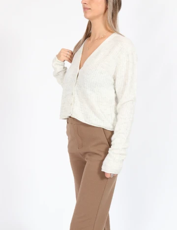 Cardigan Jacqueline de Yong, ecru Alb