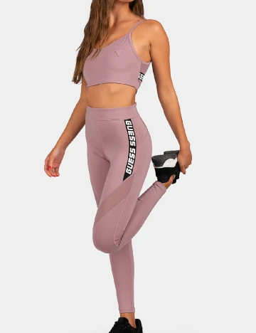Bustiera sport Guess, roz pudra