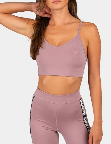 Bustiera sport Guess, roz pudra