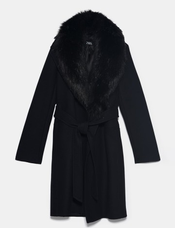 Palton Zara, negru, L