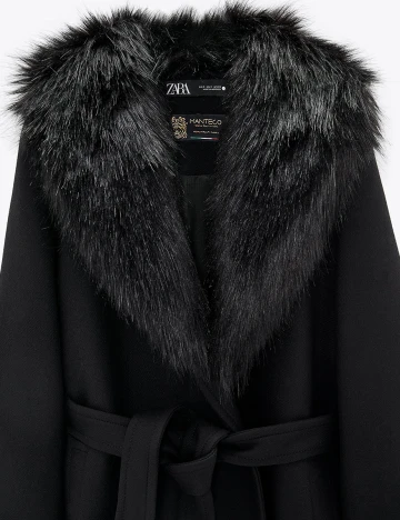 Palton Zara, negru, L