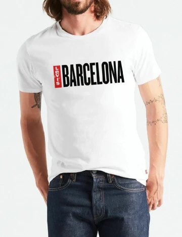 Tricou Levi S Plus Size, alb