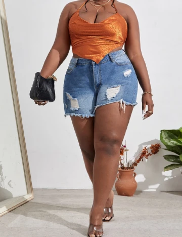 Top SHEIN CURVE, portocaliu