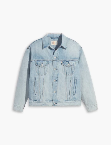 Jacheta Levi S Plus Size, bleu Albastru