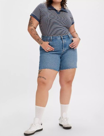 
						Pantaloni scurti Levi S Plus Size, albastru