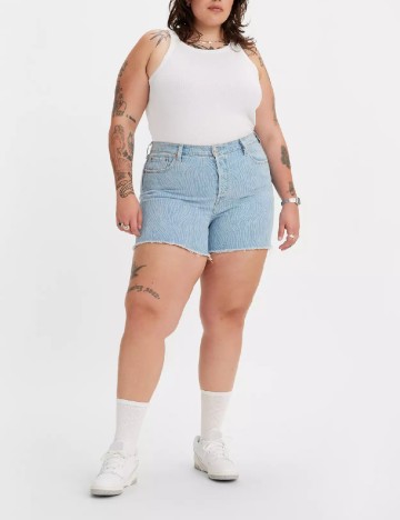 
						Pantaloni scurti Levi S Plus Size, albastru