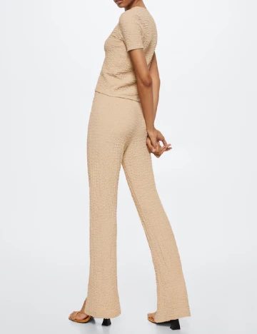 Pantaloni Mango, crem Crem