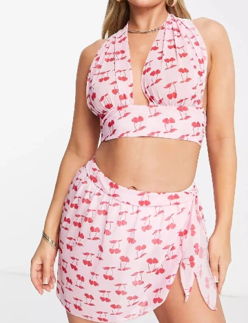 Fusta de plaja ASOS, roz