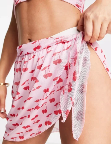 Fusta de plaja ASOS, roz