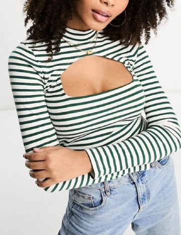 Top ASOS, alb/verde Verde