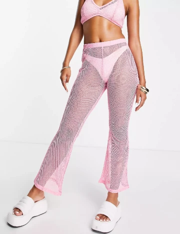 Pantaloni de plaja ASOS, roz
