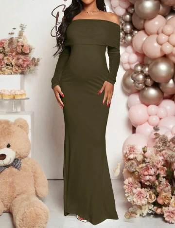 Rochie lunga SHEIN Maternity, verde Verde