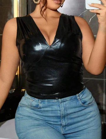 Top SHEIN CURVE, negru