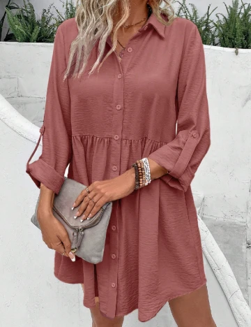 Rochie scurta SHEIN, roz pudra