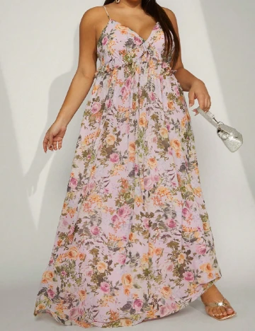 Rochie lunga SHEIN CURVE, floral print