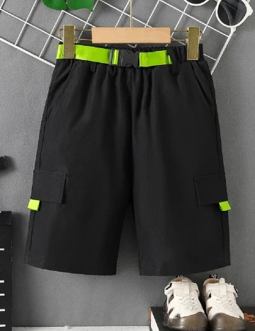 Pantaloni scurti Shein Kids, negru Negru