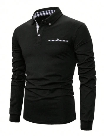 Bluza SHEIN Plus Size Men, negru Negru