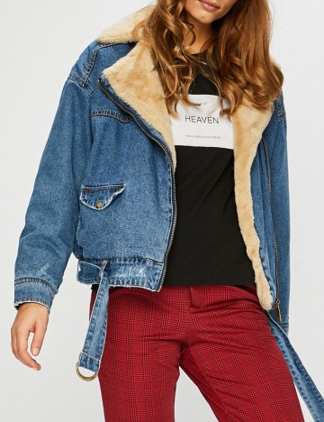 Geaca Only, albastru denim, 40