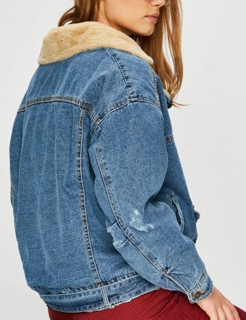 Geaca Only, albastru denim, 40