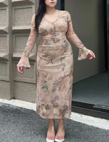 Rochie lunga Dazy Plus Size, crem Crem