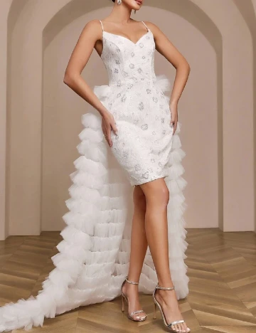 Rochie scurta SHEIN, alb Alb