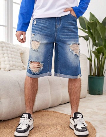 
						Pantaloni scurti Shein Kids, albastru