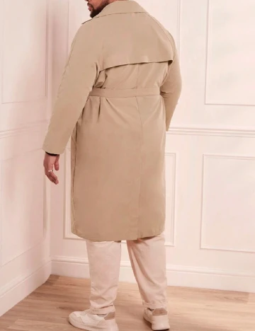 Trench SHEIN Plus Size Men, bej Crem