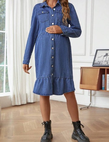 Rochie medie SHEIN Maternity, albastru