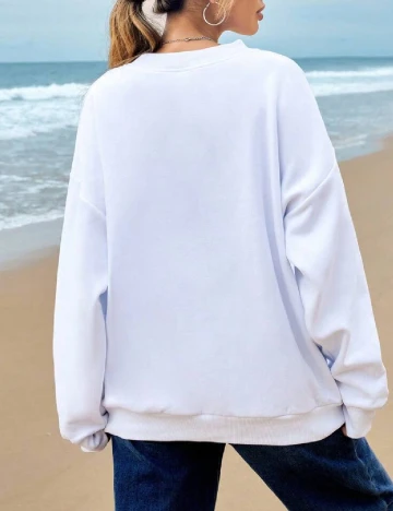 Bluza Oversize SHEIN, alb Alb