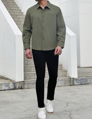 
						Jacheta SHEIN Plus Size Men, verde