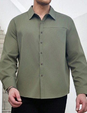 Jacheta SHEIN Plus Size Men, verde