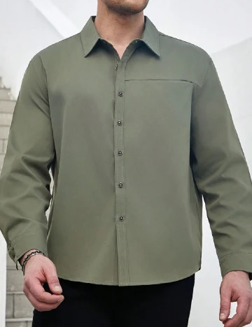 Jacheta SHEIN Plus Size Men, verde