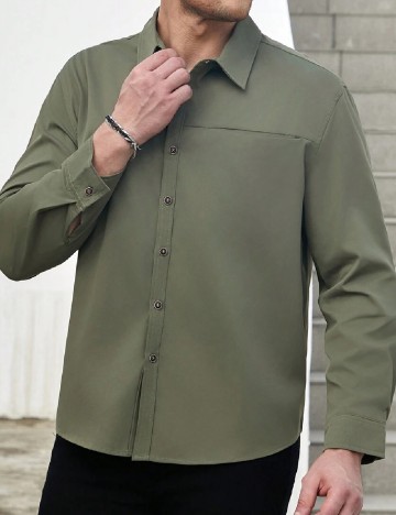 Jacheta SHEIN Plus Size Men, verde
