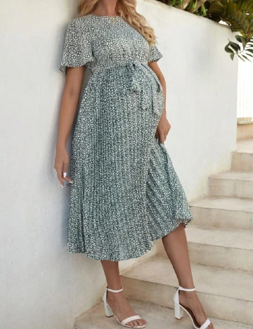 Rochie medie SHEIN Maternity, verde Verde
