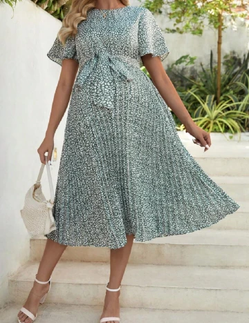 Rochie medie SHEIN Maternity, verde Verde