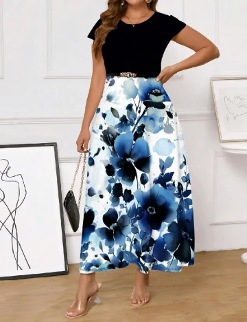 Rochie lunga SHEIN CURVE, floral Floral print