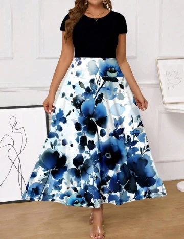 Rochie lunga SHEIN CURVE, floral Floral print